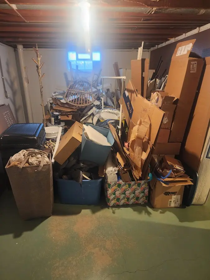 Roll-off dumpster container at job site for Cleanout Dumpster Rental in Marine City